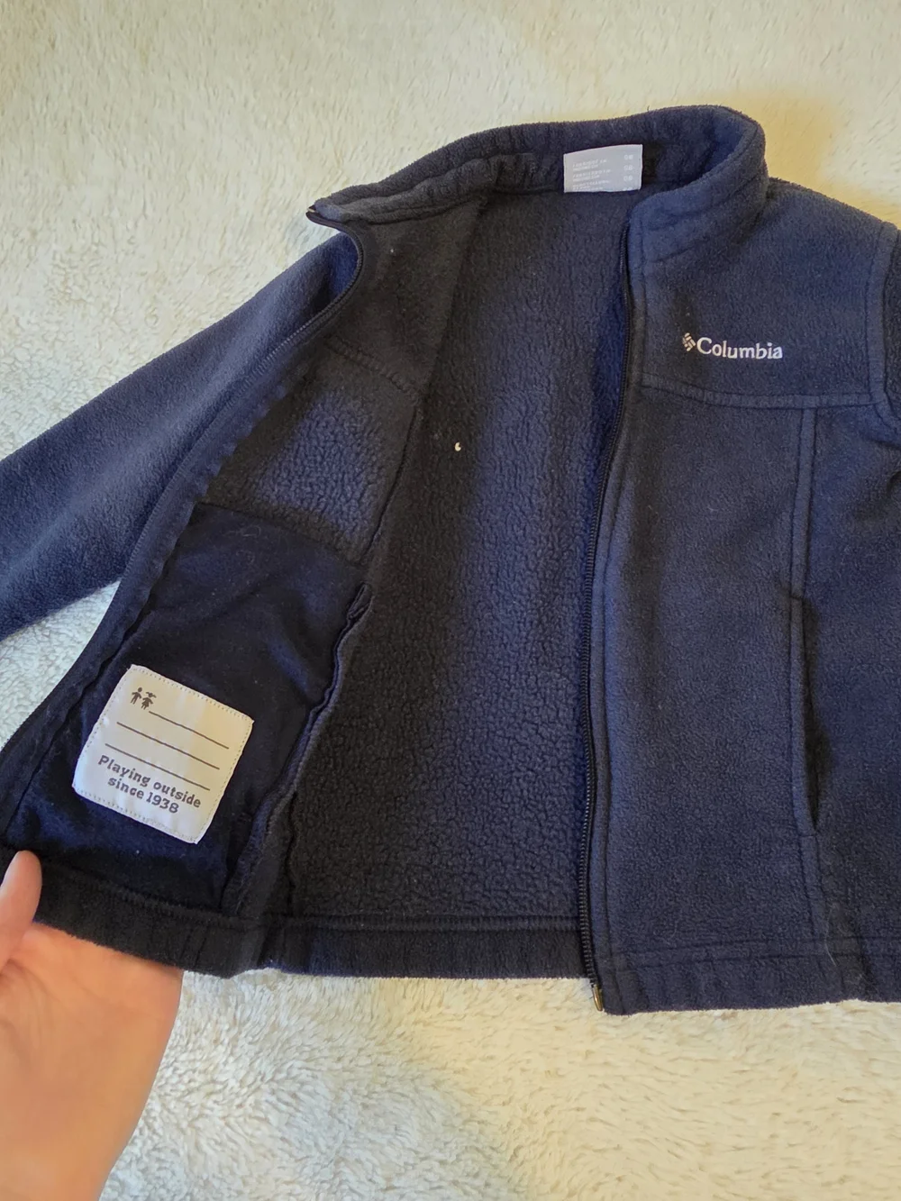 Columbia Toddler Fleece Jacket Full Zip Pockets Navy 4T